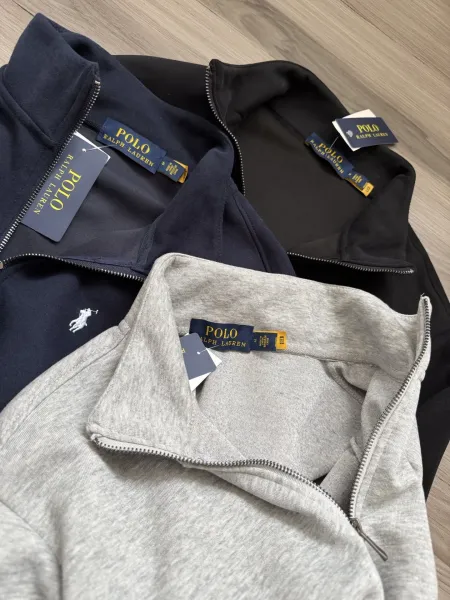Polo Ralph Lauren Half-Zip Pullover Gray Hoodie - 12