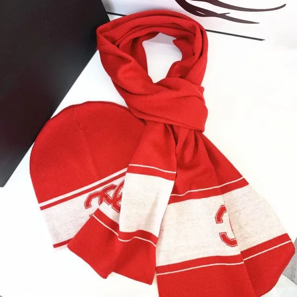 Dior Oblique Gray Knit Scarf and Beanie Set - 9