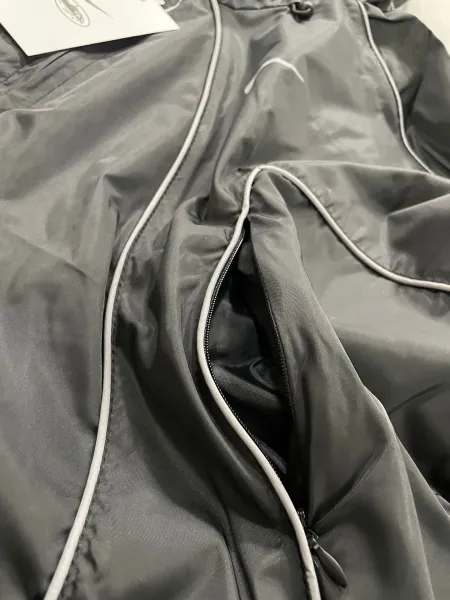 Nike Track Pants Black with White Piping - 21