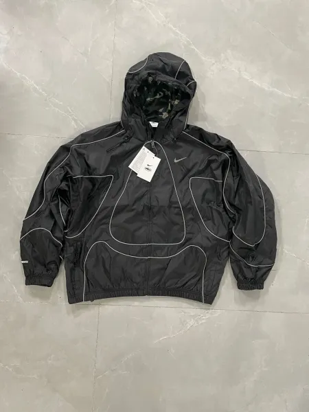 Nike Track Pants Black with White Piping - 6