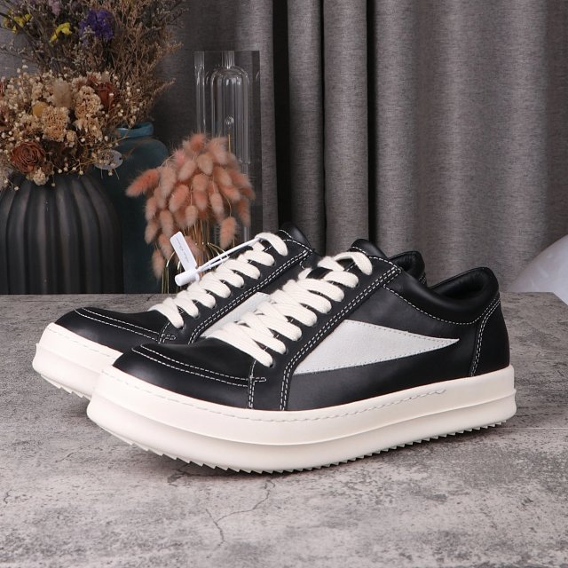 Rick Owens Vintage Black & White Low-Top Sneakers: seller detail photo 2
