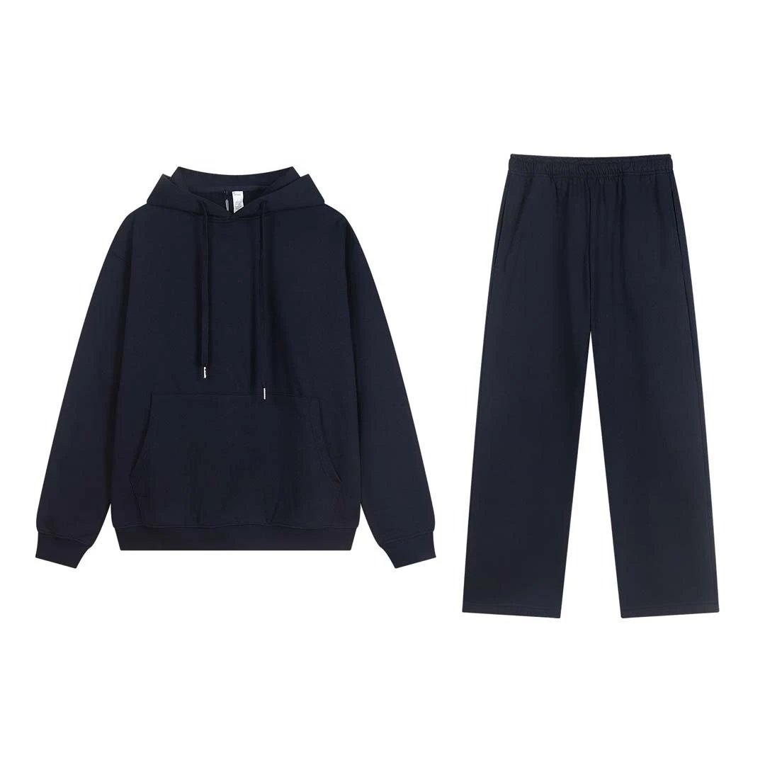 Navy blue hoodie straight leg pants set (newly upgraded version in August)