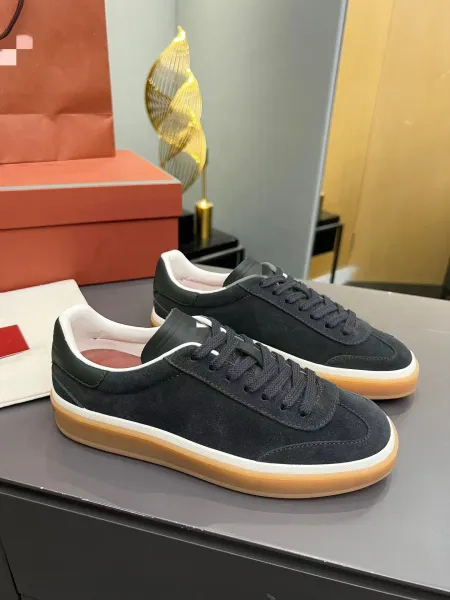 Prada Re-Nylon Low-Top Sneakers Black Suede with Gum Sole - 1