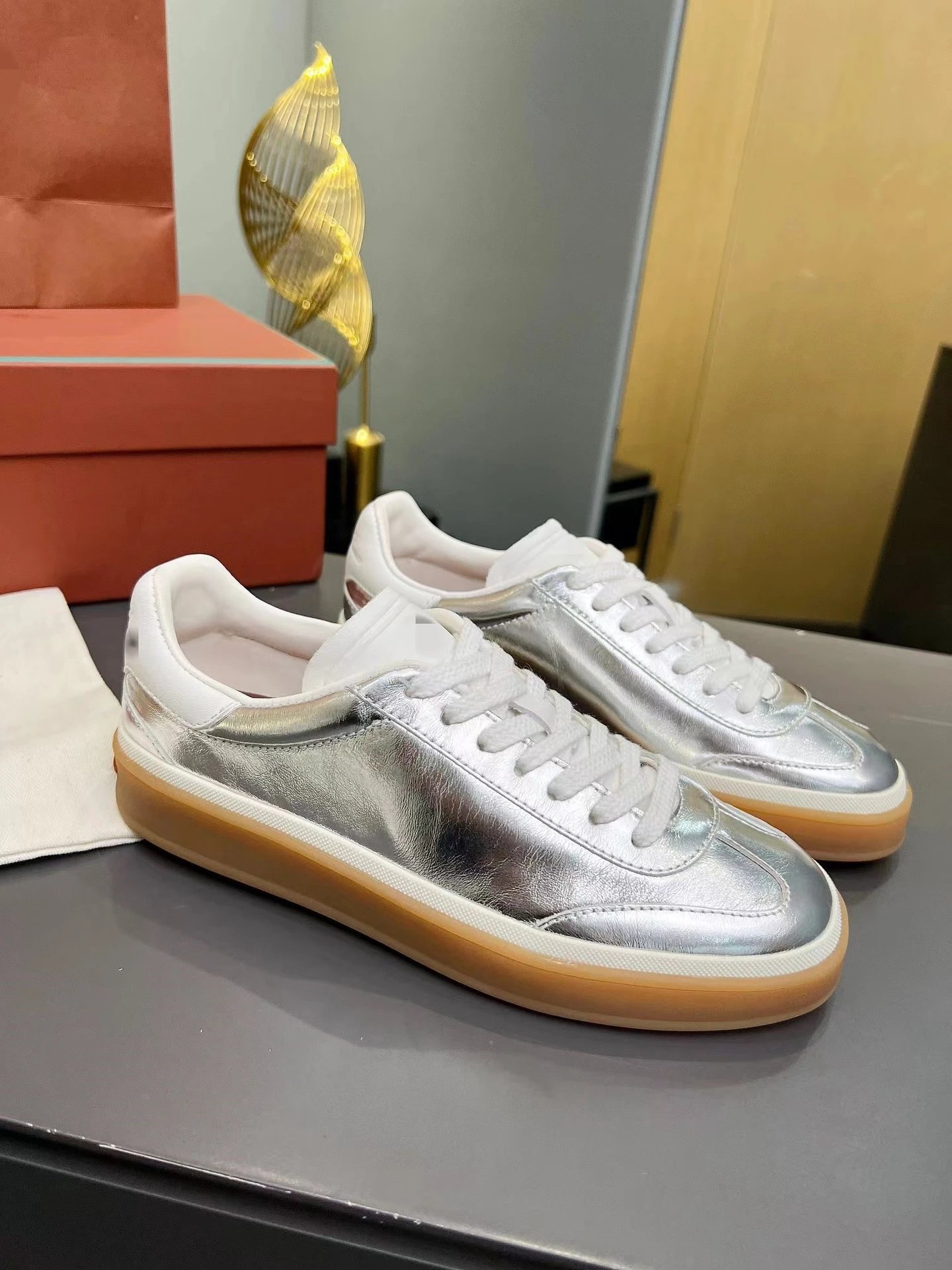 Hogan Interactive Metallic Silver Sneakers - 21