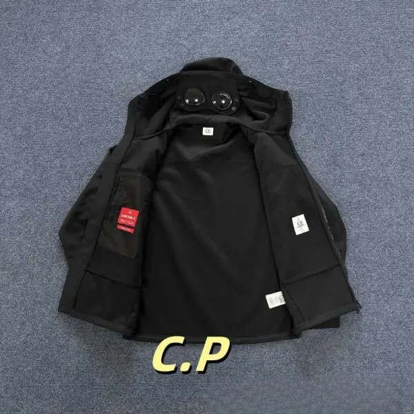 C.P. Company Goggle Hooded Jacket Black Outerwear - 1