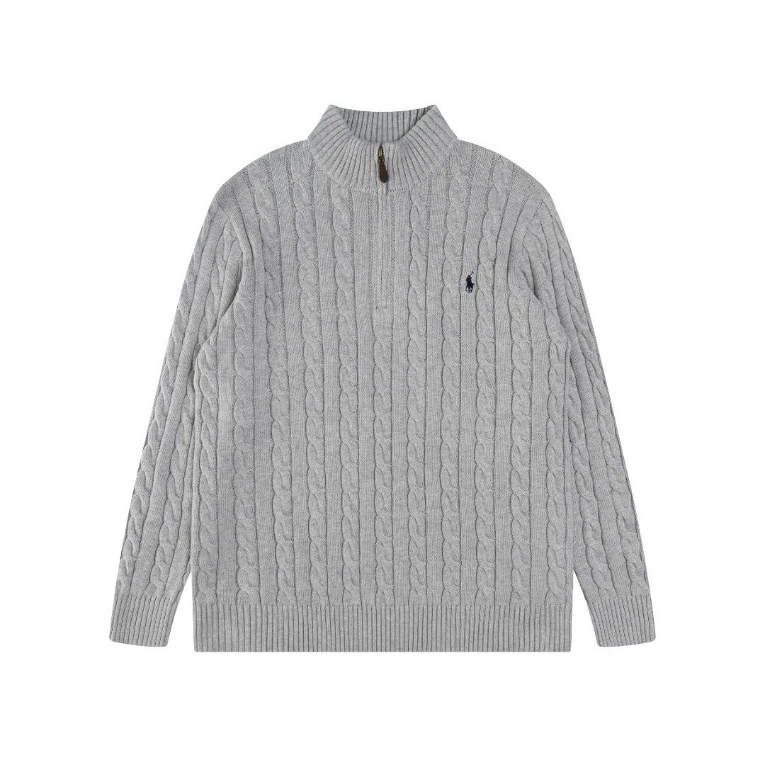 Ralph Lauren Cable Knit Half-Zip Sweater Black - 4