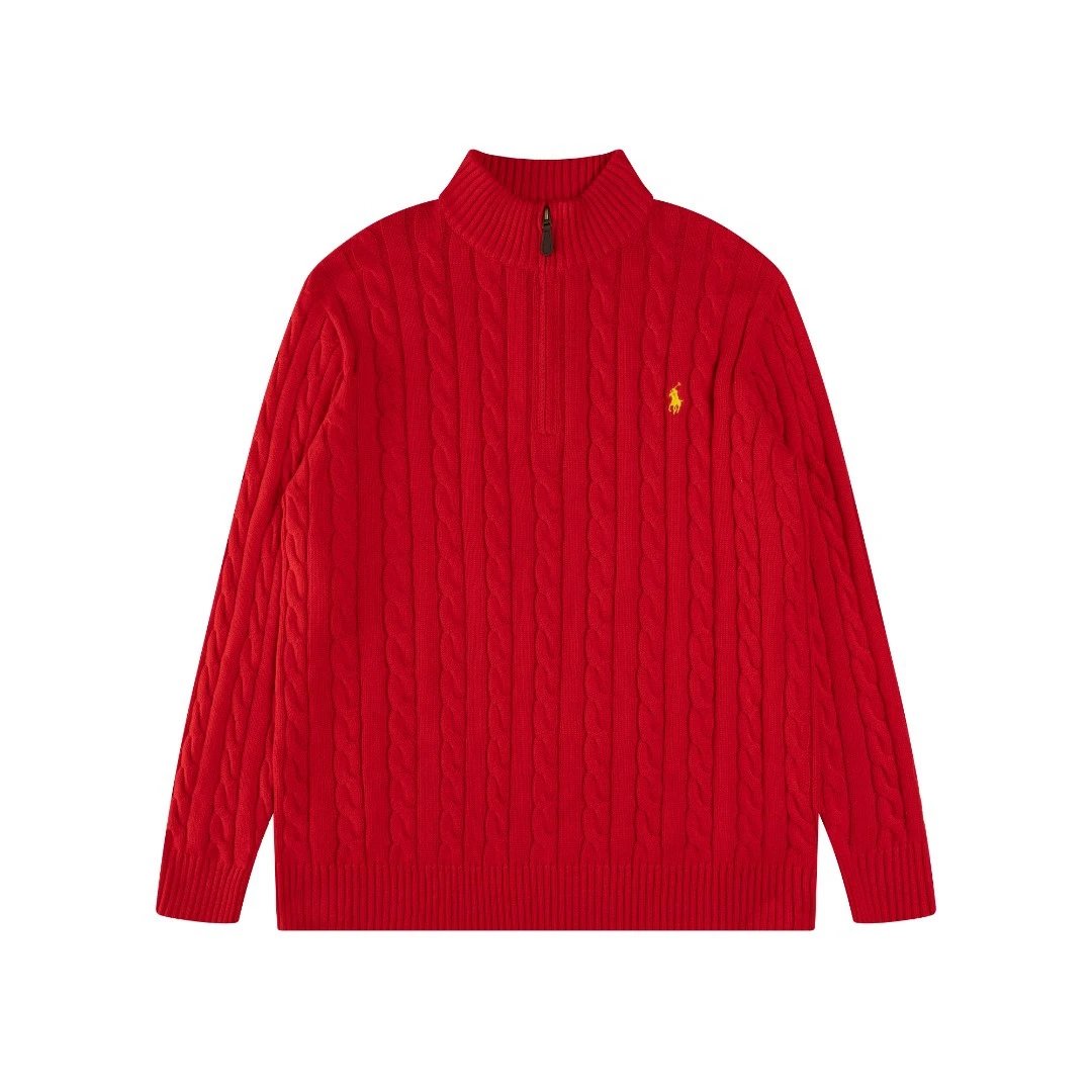 Ralph Lauren Cable Knit Half-Zip Sweater Black - 38