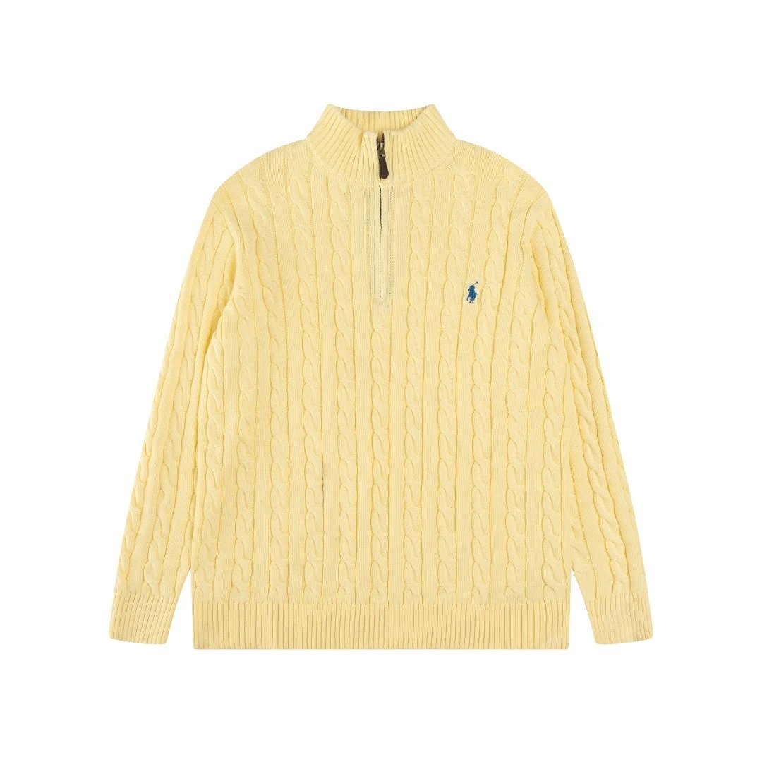 Ralph Lauren Cable Knit Half-Zip Sweater Black - 44