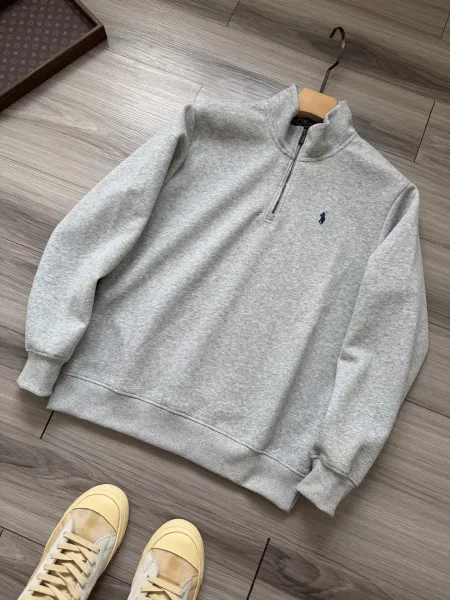 Polo Ralph Lauren Half-Zip Pullover Gray Hoodie - 6