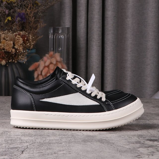 Rick Owens Vintage Black & White Low-Top Sneakers: seller detail photo 6