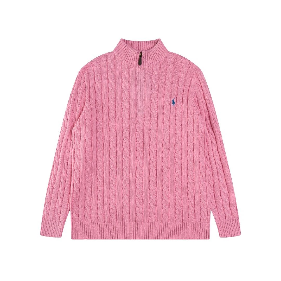 Ralph Lauren Cable Knit Half-Zip Sweater Black - 34
