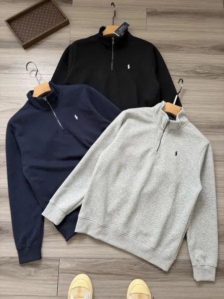 Polo Ralph Lauren Half-Zip Pullover Gray Hoodie - 3