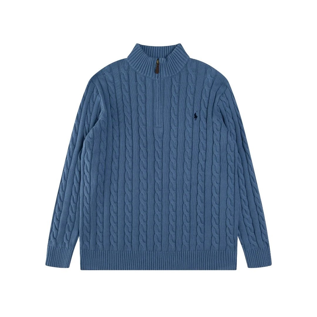 Ralph Lauren Cable Knit Half-Zip Sweater Black - 36