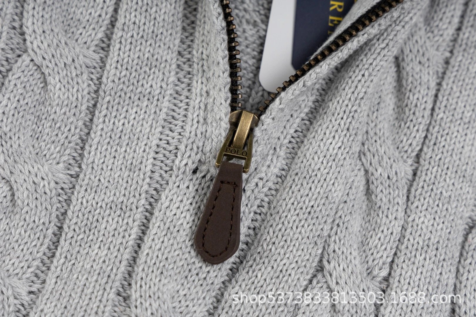 Ralph Lauren Cable Knit Half-Zip Sweater Black - 8