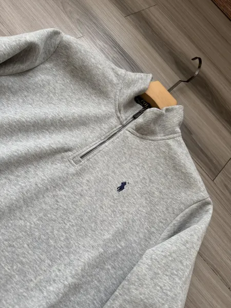 Polo Ralph Lauren Half-Zip Pullover Gray Hoodie - 18