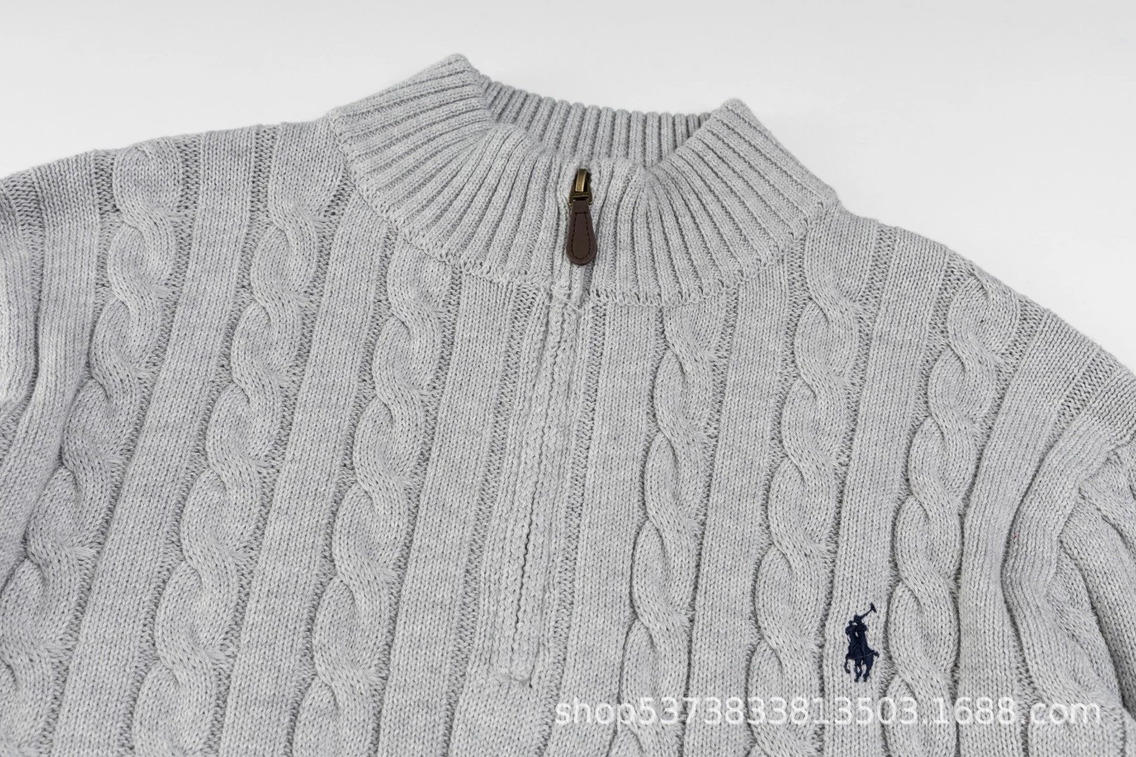 Ralph Lauren Cable Knit Half-Zip Sweater Black - 6