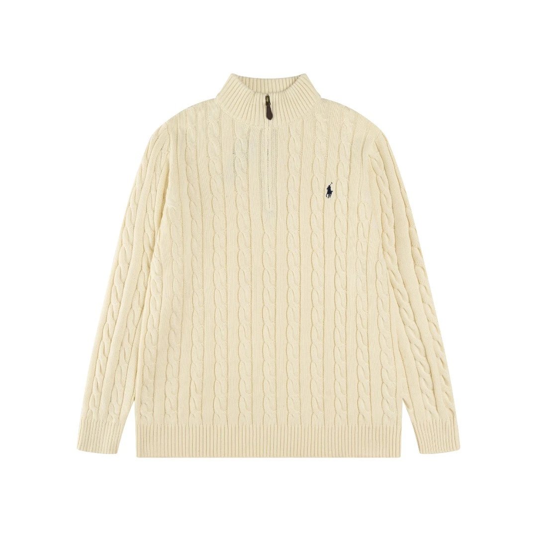 Ralph Lauren Cable Knit Half-Zip Sweater Black - 32