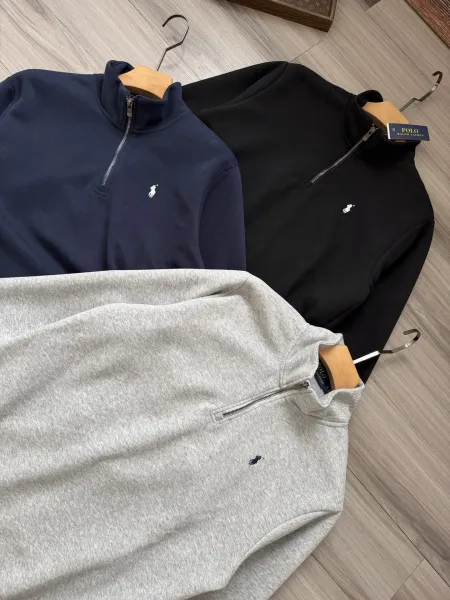 Polo Ralph Lauren Half-Zip Pullover Gray Hoodie - 8