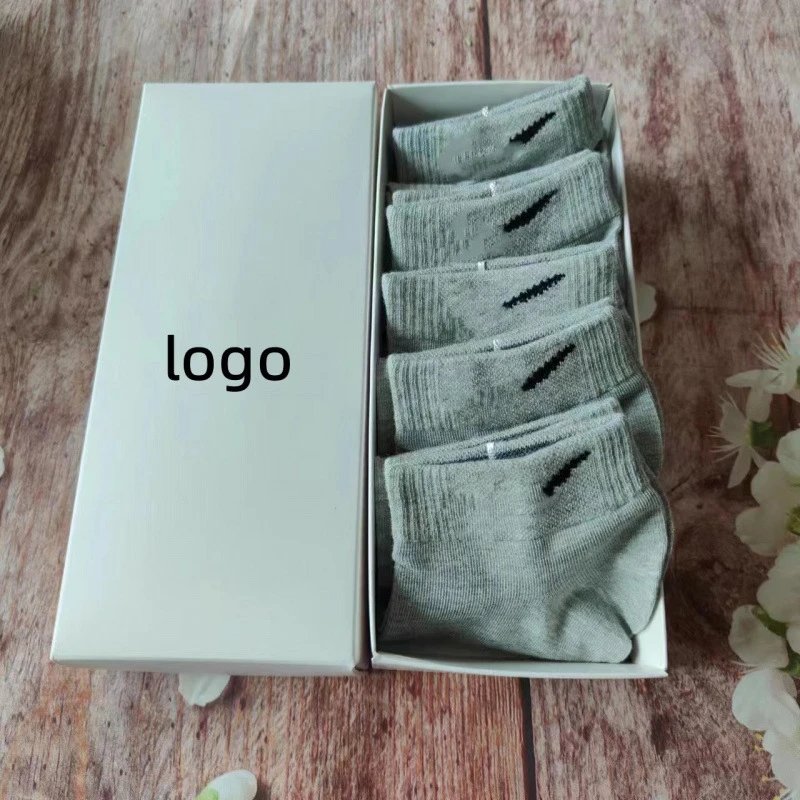 Short Tube 5 Pairs Grey