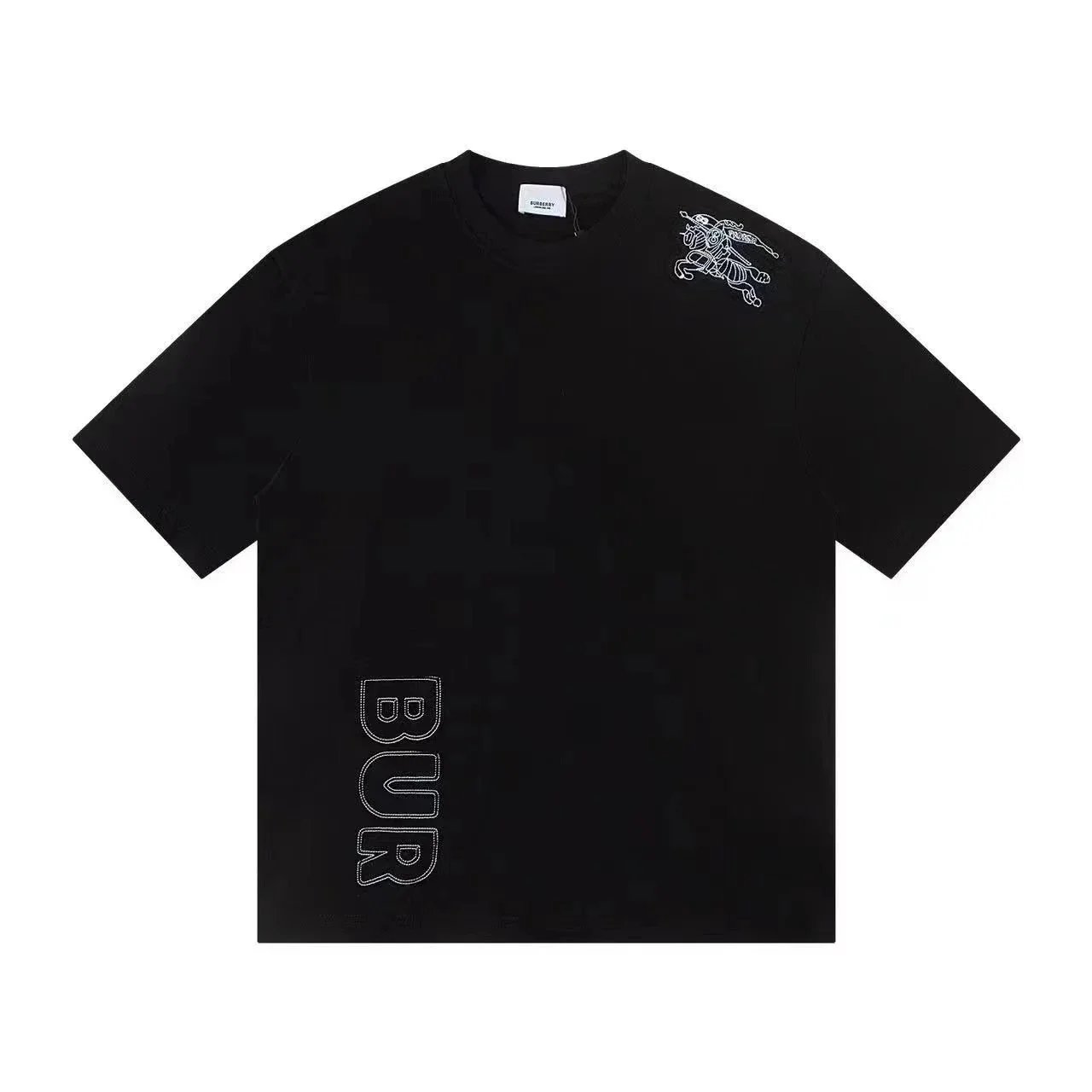 Burberry T-Shirts Short-Sleeve Logo T-Shirt — Section 2-Black