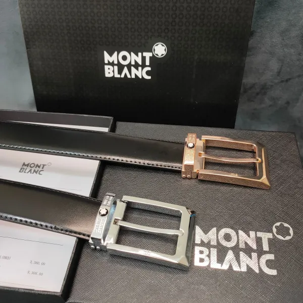Montblanc Meisterstück Reversible Leather Belt Black/Brown with Rose Gold Buckle - 3