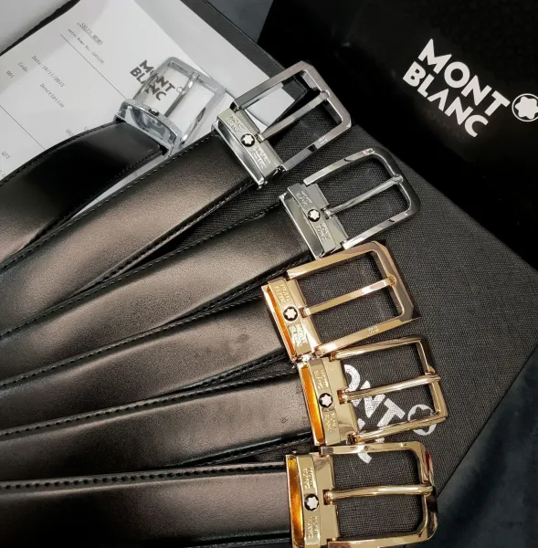 Montblanc Meisterstück Reversible Leather Belt Black/Brown with Rose Gold Buckle - 9