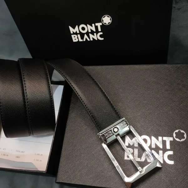 Montblanc Sartorial Black Saffiano Leather Belt - 1