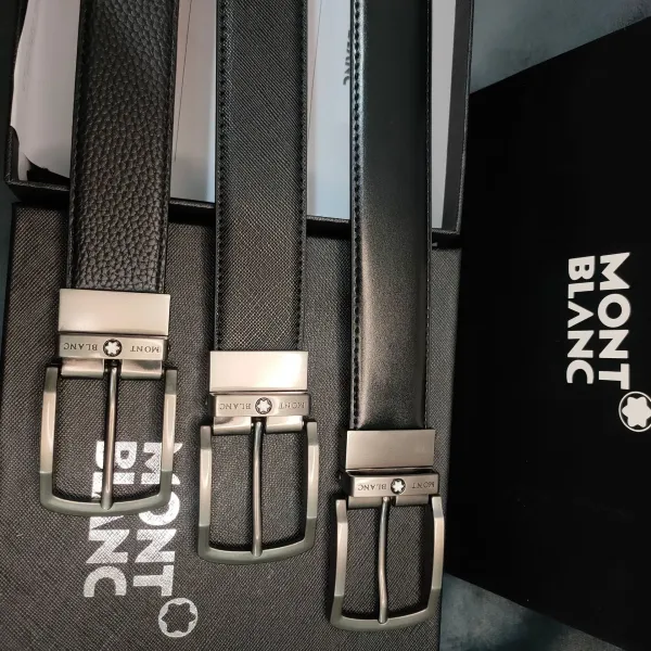 Montblanc Meisterstück Reversible Leather Belt Black/Brown with Rose Gold Buckle - 7