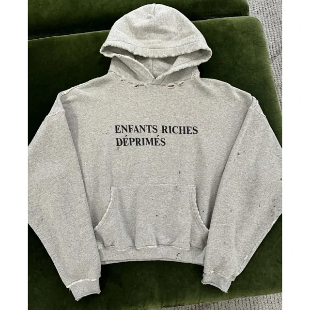 Enfants Riches Déprimés Hoodies & Sweatshirts Distressed washed graphic pullover hoodie product detail image 2