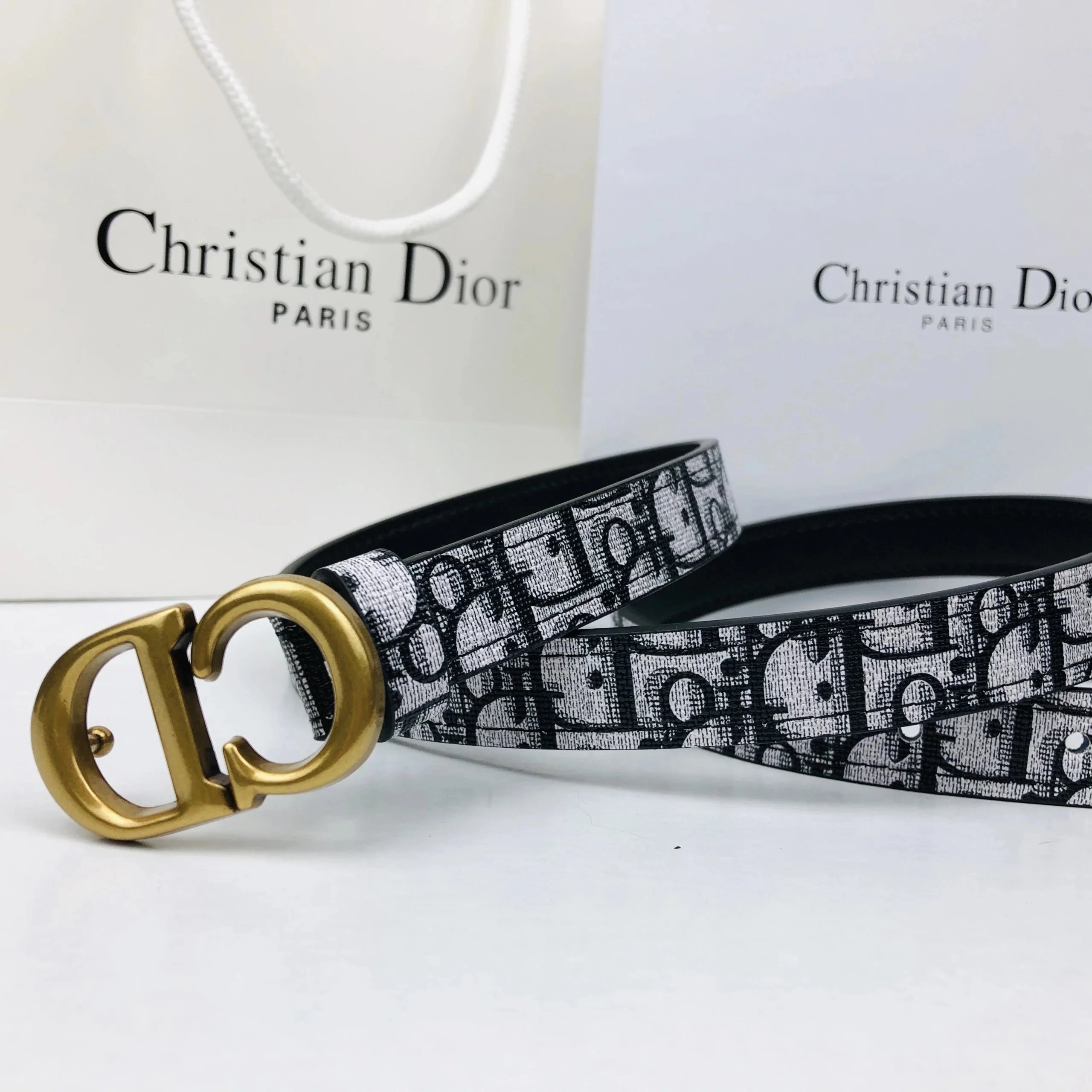 Christian Dior Belts CD Buckle Oblique Monogram Belt — 03