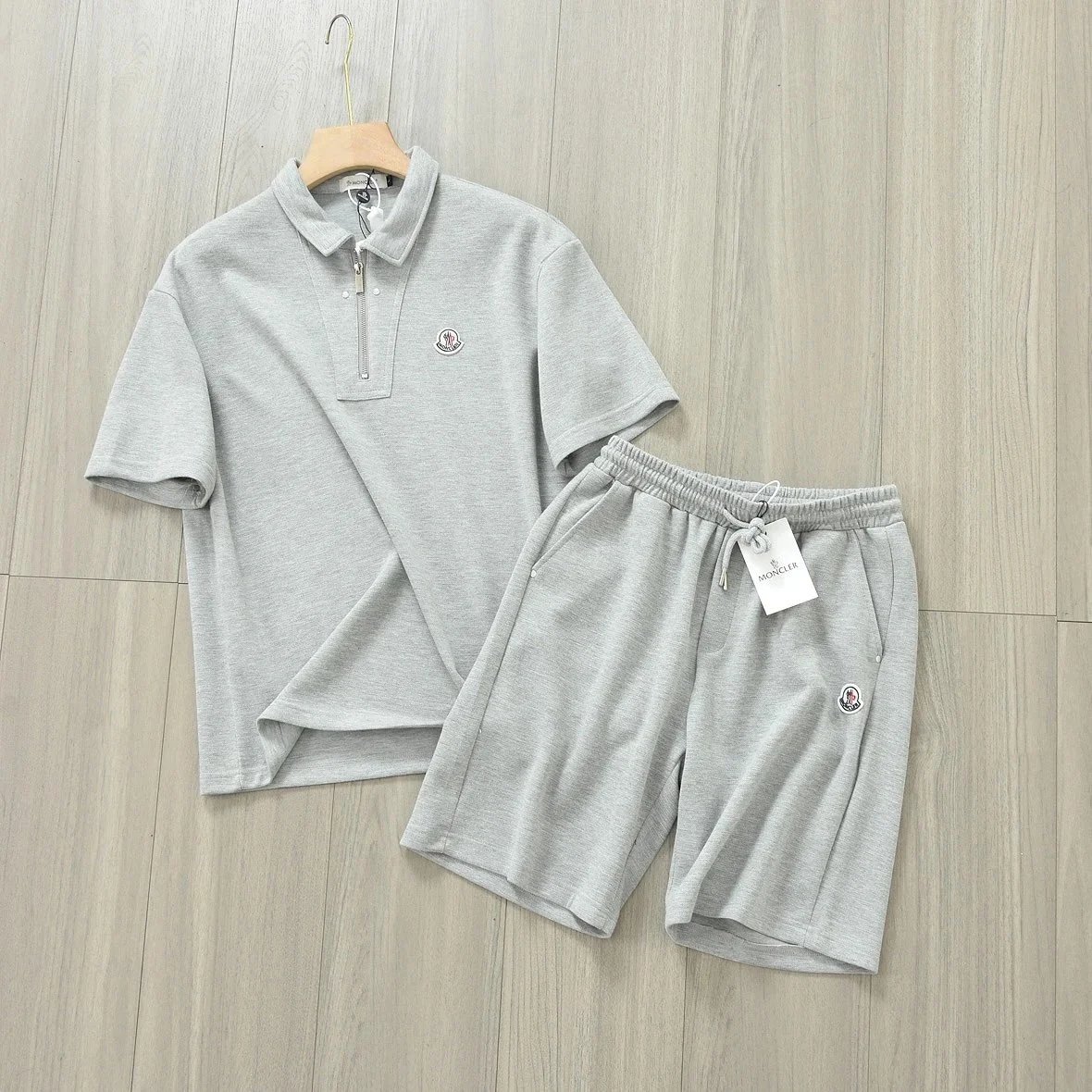 Moncler Matching Sets Short-Sleeve Half-Zip Polo and Drawstring Shorts Set image 5