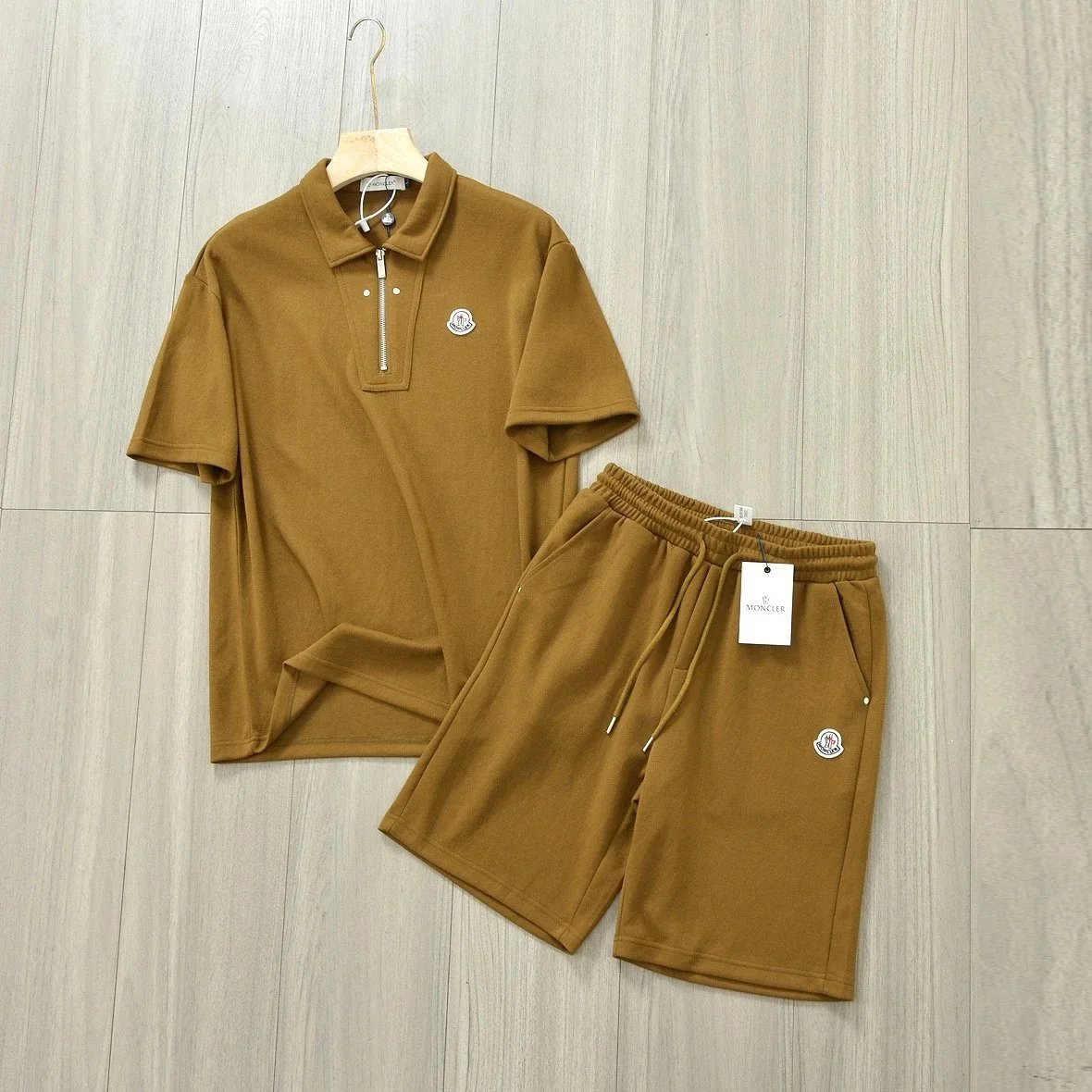 Moncler Matching Sets Short-Sleeve Half-Zip Polo and Drawstring Shorts Set image 7