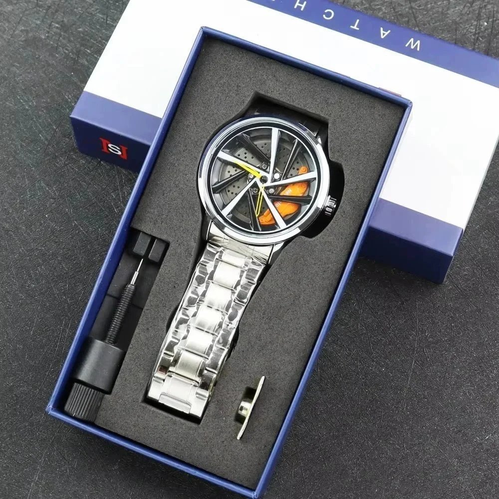 Unbranded Watches Wheel Rim Dial Stainless Steel Watch — BB-005