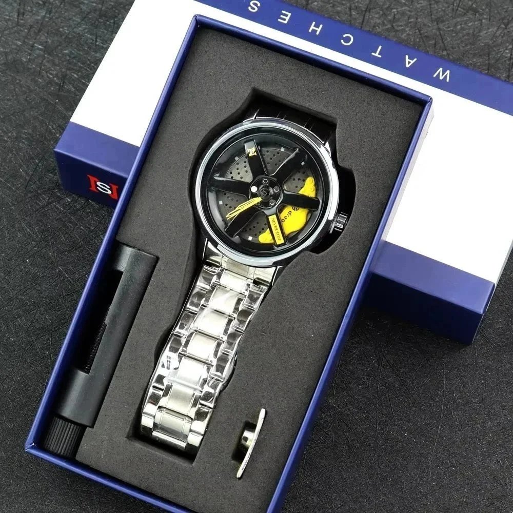 Unbranded Watches Wheel Rim Dial Stainless Steel Watch — BB-002