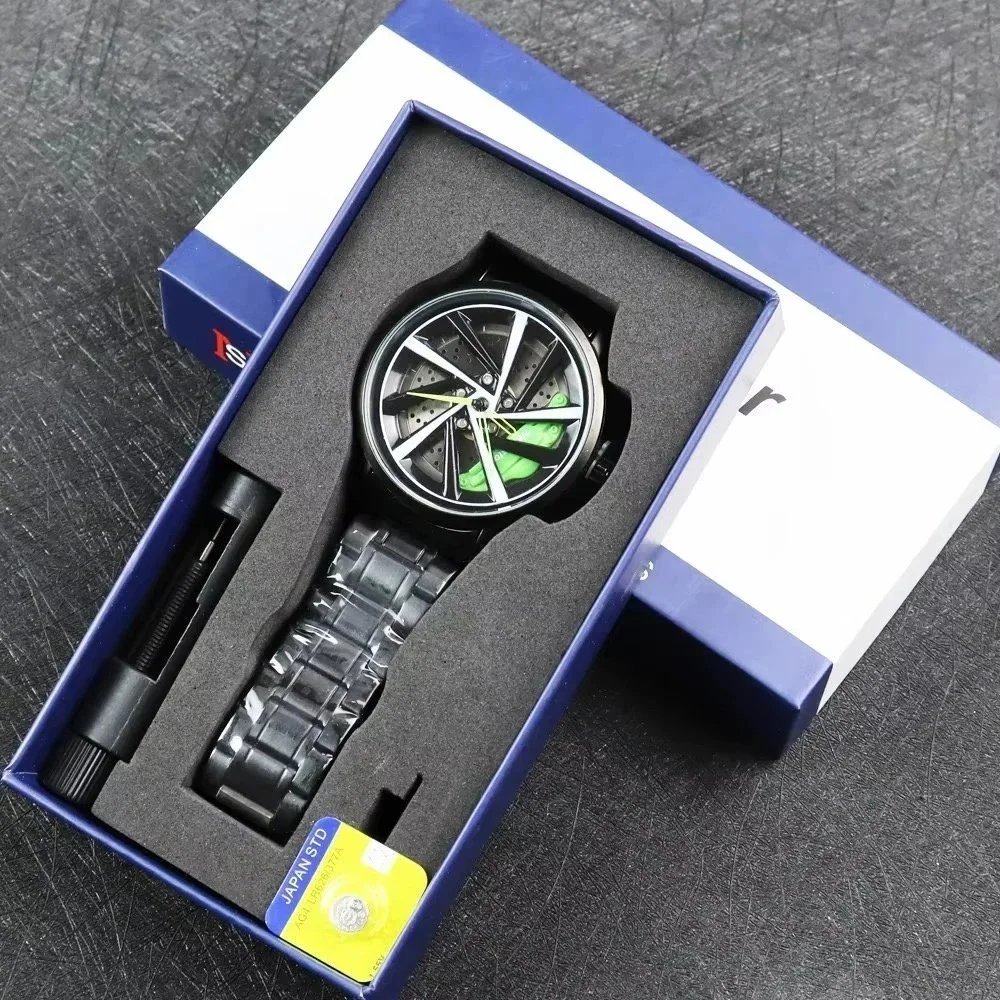 Unbranded Watches Wheel Rim Dial Stainless Steel Watch — BB-004