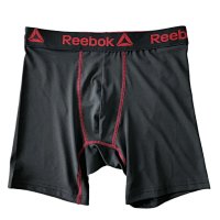 Black with red lettering and a red line