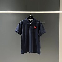 Navy blue with a big red heart