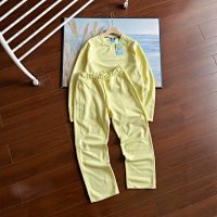 Yellow crew-neck sweatshirt set
