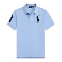 POLO sky blue with a large black label