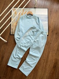 Blue crew-neck sweatshirt set