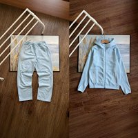 Blue zip-up jacket set