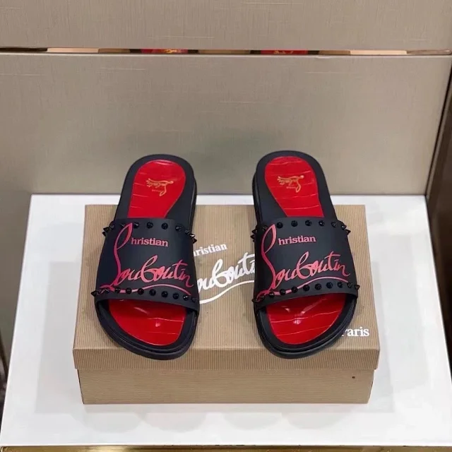 Christian Louboutin Slippers Spiked Perforated Slide product detail image 3