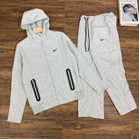 Gray zip-up jacket set