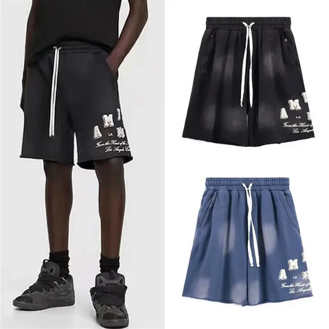 AMIRI Shorts Washed logo drawstring product detail image 13