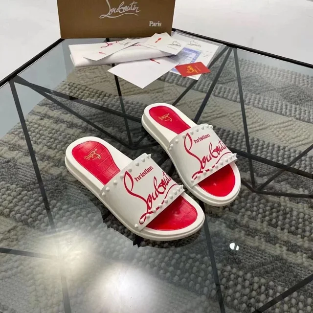 Christian Louboutin Slippers Spiked Perforated Slide product detail image 4