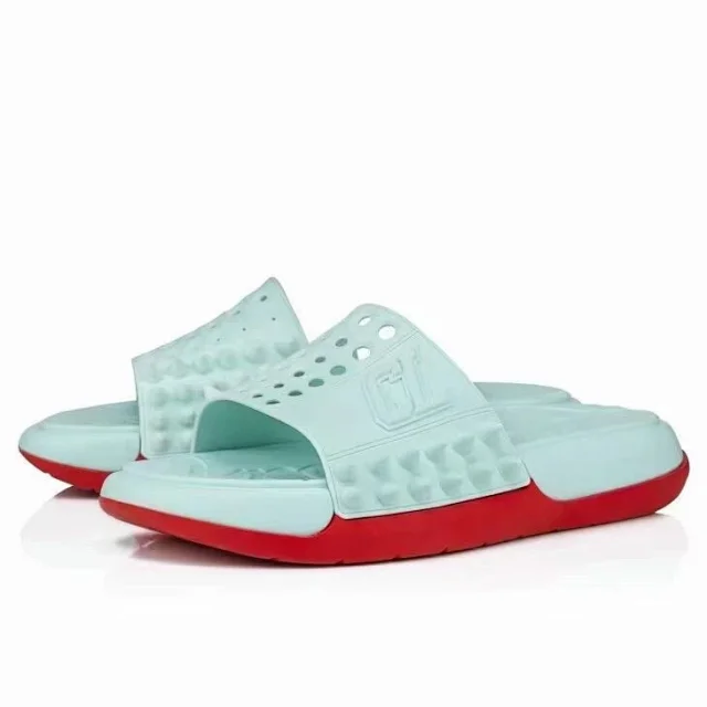 Christian Louboutin Slippers Spiked Perforated Slide product detail image 9