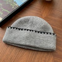 Gray – Solid-Color Knitted Beanie