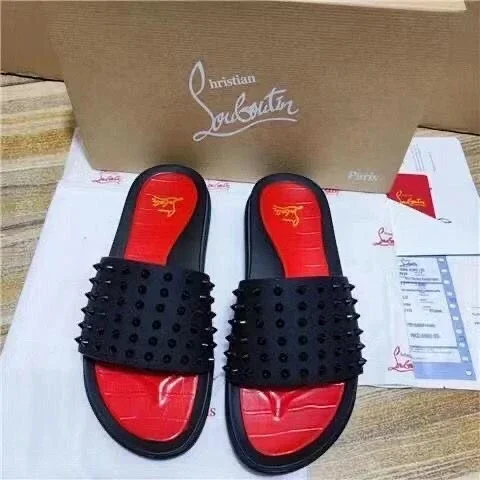 Christian Louboutin Slippers Spiked Perforated Slide product detail image 7