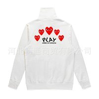 White stand-up collar, five hearts on the back