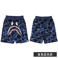 Blue shorts with no pattern on the back